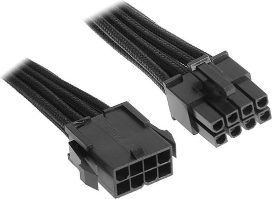 BitFenix 8-Pin EPS12V przedĹ‚uĹĽacz 45cm - sleeved - czarno czarny ...
