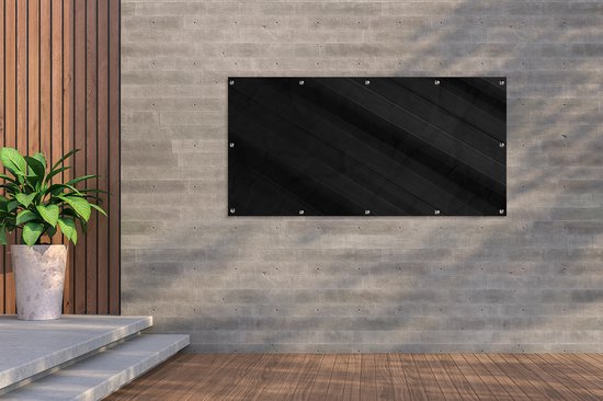 Affiche de clôture Zwart - Grijs - Design - Texture - 200x100 cm - Toile de jardin