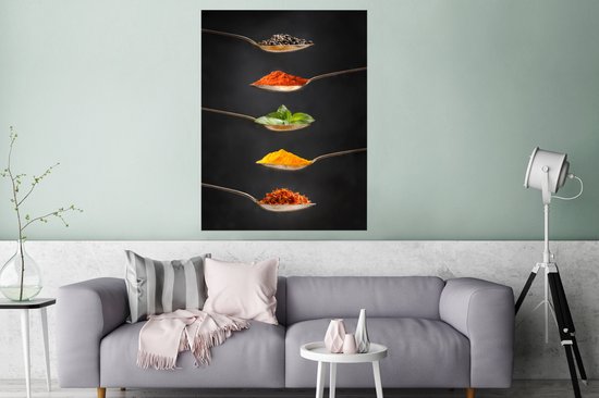 Affiche - Herbes italiennes sur cuillères - 90x120 cm