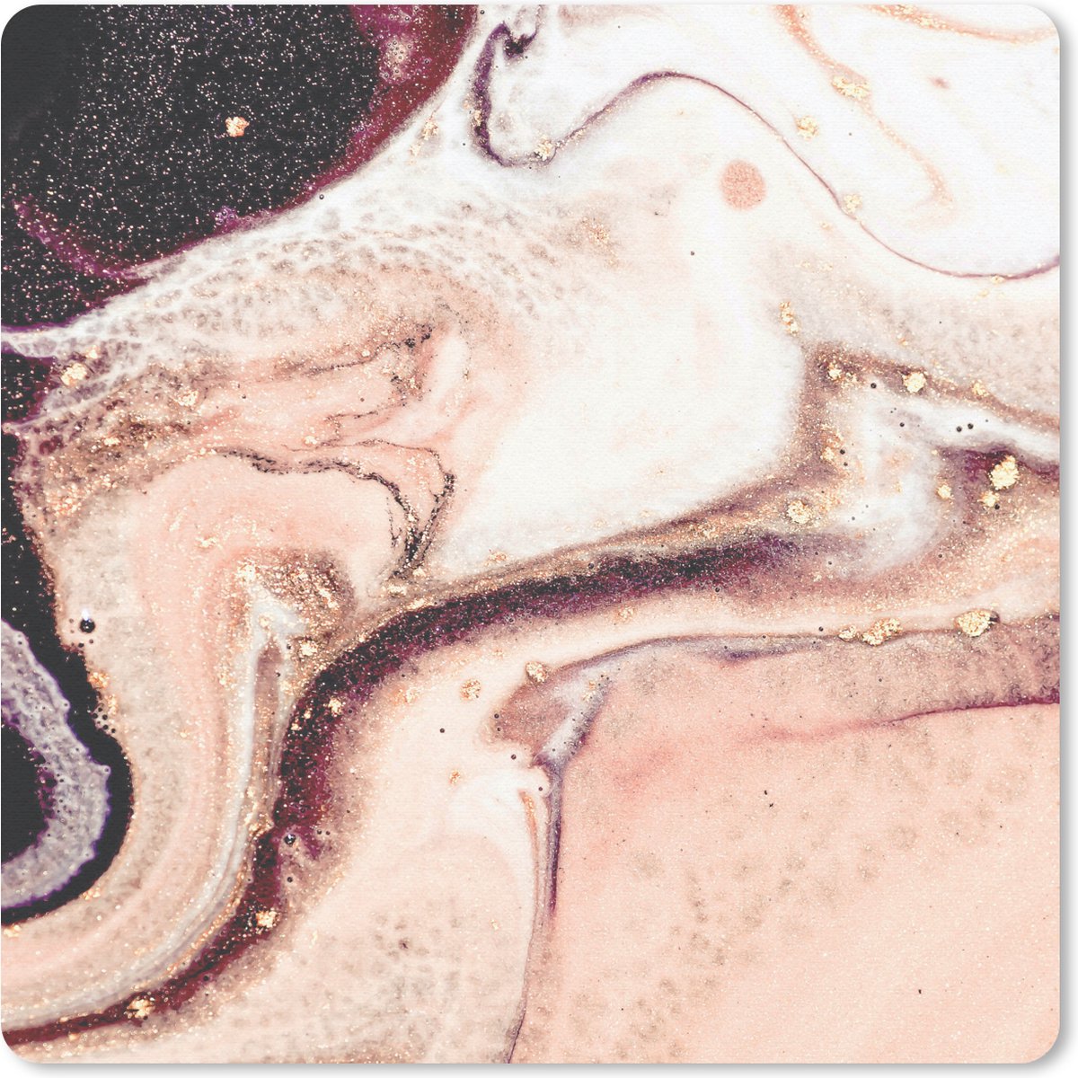 Muismat 20x20 cm - Mousepad Steen - Marmer print - Edelsteen - Abstract - Natuur - Roze - Muismatten