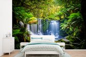 Behang jongenskamer - Fotobehang Jungle - Waterval - Australië - Planten - Natuur - Breedte 450 cm x hoogte 300 cm - Kinderbehang