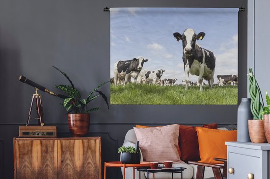 Tapisserie murale - Vaches - Herbe - Animaux - Soleil - Ferme - 150x112 cm - Tapisserie