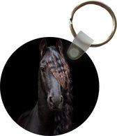 Sleutelhanger - Paarden - Fries - Manen - Zwart - Dieren - Plastic - Rond - Uitdeelcadeautjes