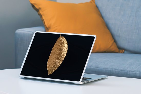 Autocollant pour ordinateur portable - 11,6 pouces - Feuilles - Zwart - Or - Luxe - Nature - 30x21cm - Autocollants pour ordinateur portable - Peau pour ordinateur portable - Couverture