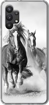 Geschikt voor Samsung Galaxy A32 5G hoesje - Paarden - Dieren - Illustratie - Siliconen Telefoonhoesje
