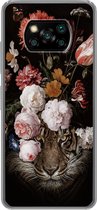 Coque de téléphone compatible avec Xiaomi et Poco X3 Pro - Fleurs - Jan Davidsz de Heem - Tigre - Peinture - Nature morte - Maîtres anciens - Coque en Siliconen