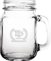 Gegraveerde Drinkglas 45cl Gefeliciteerd 12,5 jaar getrouwd
