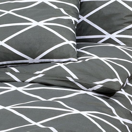 vidaXL - Dekbedovertrekset - 220x240 - cm - katoen - grijs van Vidaxl — afbeelding 5