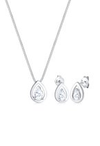 Elli Dames Sieraden Set Dames Drop met Zirkonia Kristallen in 925 Sterling Zilver Roségoud verguld