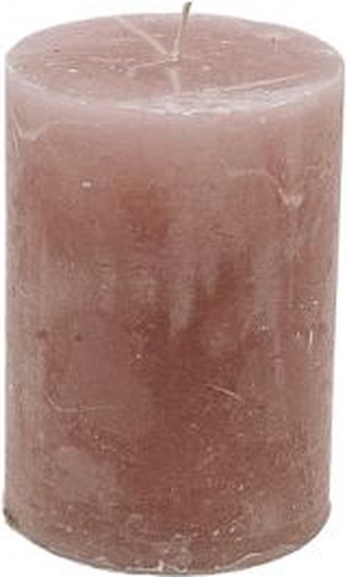 Stompkaars - Antiek roze - 7x10 cm - parafine - set van 4