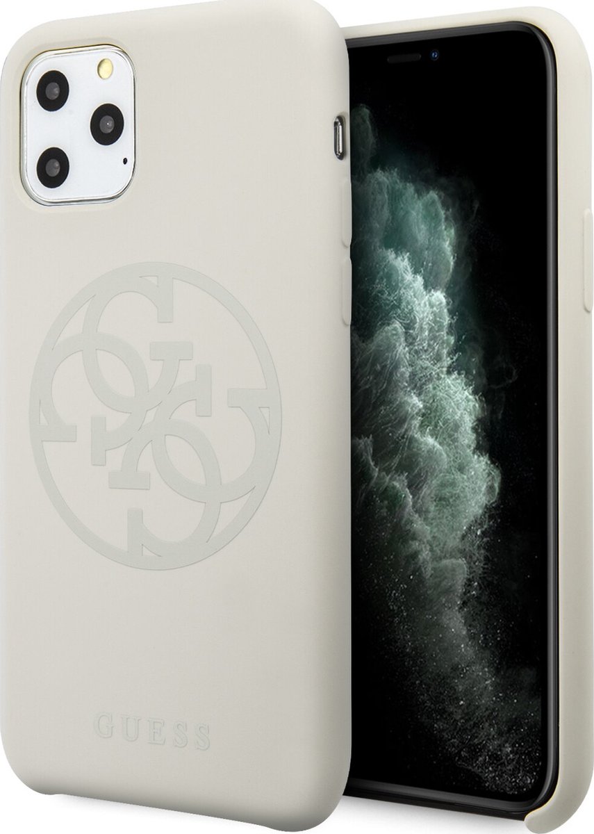 Guess Silicone Tone 4G Back Cover - Geschikt voor Apple iPhone 11 Pro (5.8") - Wit