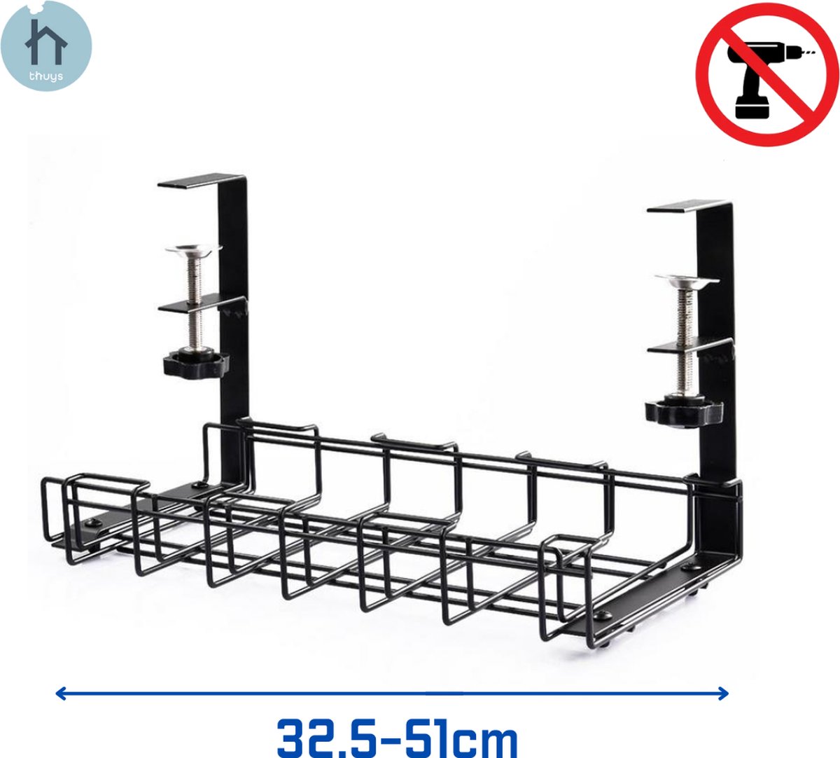 Kabel Management Onder Bureau Cable Management Tray Zonder Schroeven