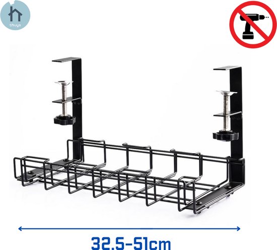 PolkaHome Onder Bureau Kabel Management Tray, Geen Boor Staal Bureau Kabel Management Tray Met Computer Wire Organizer En Bureau Cord Organizer PolkaHome Onder Bureau Kabel Management Tray, Geen Boor Staal Bureau Kabel Management Tray Met Computer Wire Organizer En Bureau Cord Organizer
