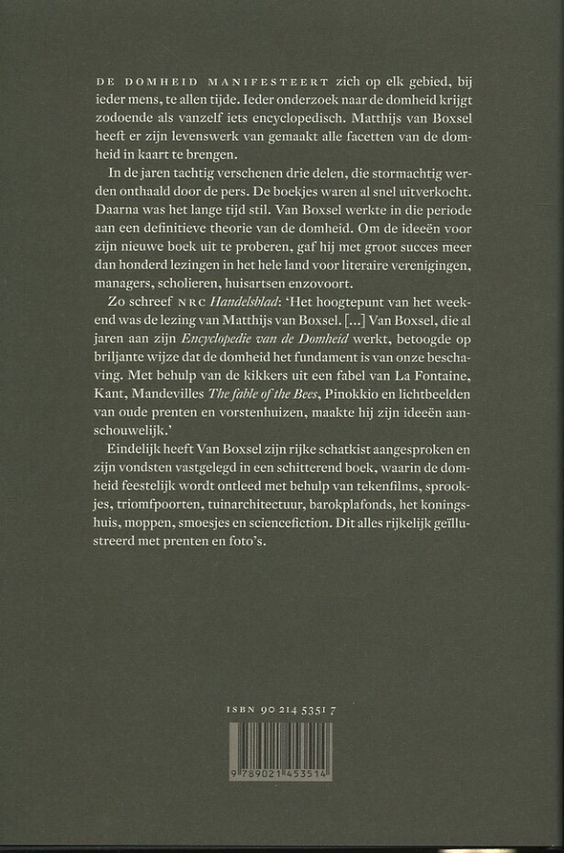 Encyclopedie Van De Domheid - back cover