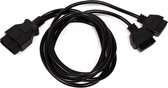 BeMatik - Duplicator kabel OBD II OBD2 J1962 mannelijk naar vrouwelijk 150cm