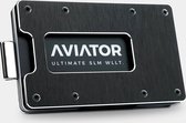 Aviator - Brushed black slide wallet - airtag cash clip - slim acrylic kleingeld vak - acrylic frame