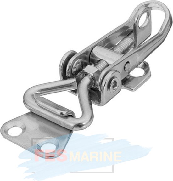 Fermeture anti-hochet réglable en acier inoxydable FES Marine - fermeture caisse à œufs 76×26,5mm