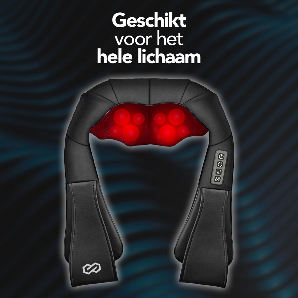 Afbeelding 3 van Infinity Goods Shiatsu Massagekussen - Elektrisch - Nek, Schouder en Rug - Infrarood Warmtefunctie - 8 Massagekoppen - Massageapparaat - Zwart