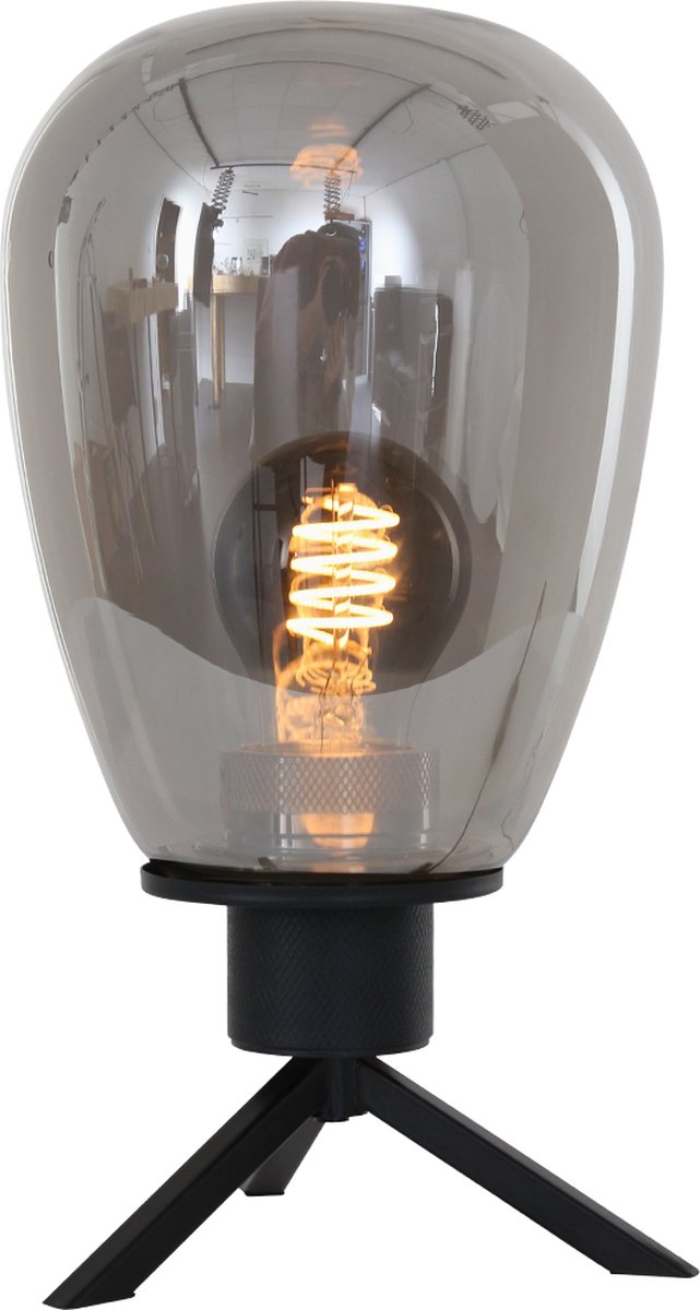 Tafellamp - Bussandri Limited - Design - Glas - Design - E27 - L: 15cm - Voor Binnen - Woonkamer - Eetkamer - Zwart