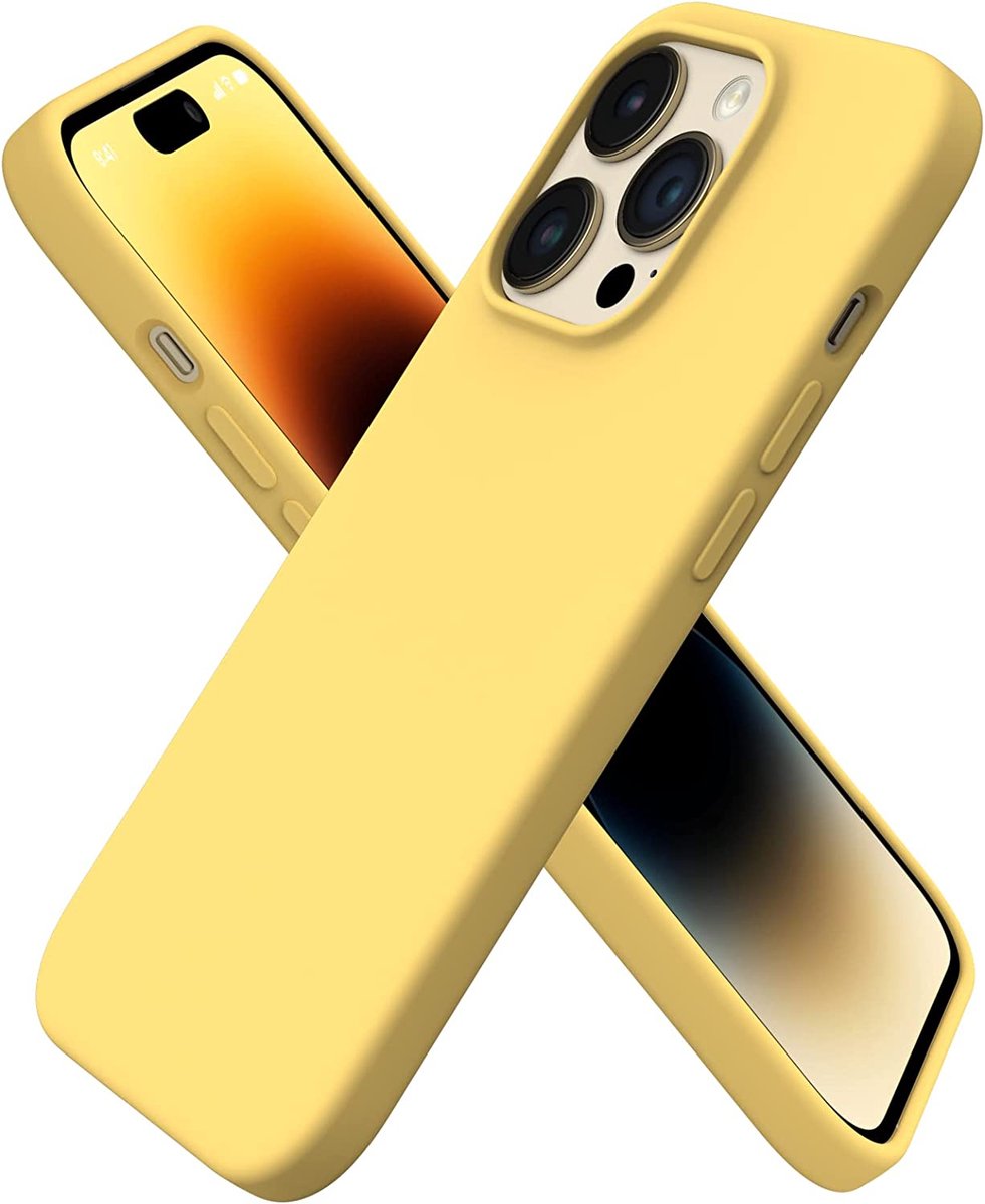 Compatibel met iPhone 14 Pro, hoes 6,1 inch 2022, siliconen case, ultradun, volledige bescherming, vloeibare siliconen telefoonhoes, bescherming voor iPhone 14 Pro 6,1 inch, 2022, zonlicht