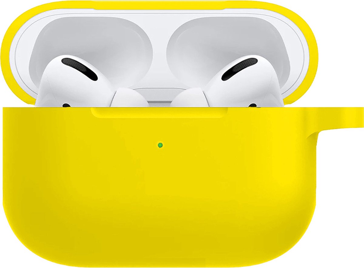 Hoesje Geschikt voor Airpods Pro Hoesje Siliconen Case Hoes - Hoesje Geschikt voor Apple Airpods Pro Case - Geel