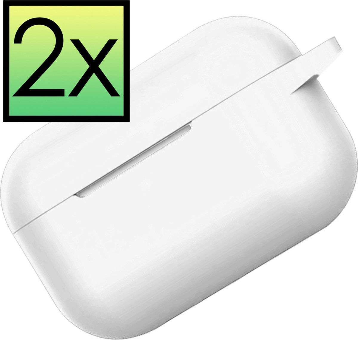Hoes Geschikt voor AirPods Pro 2 Hoesje Cover Silicone Case Hoes - Wit - 2x
