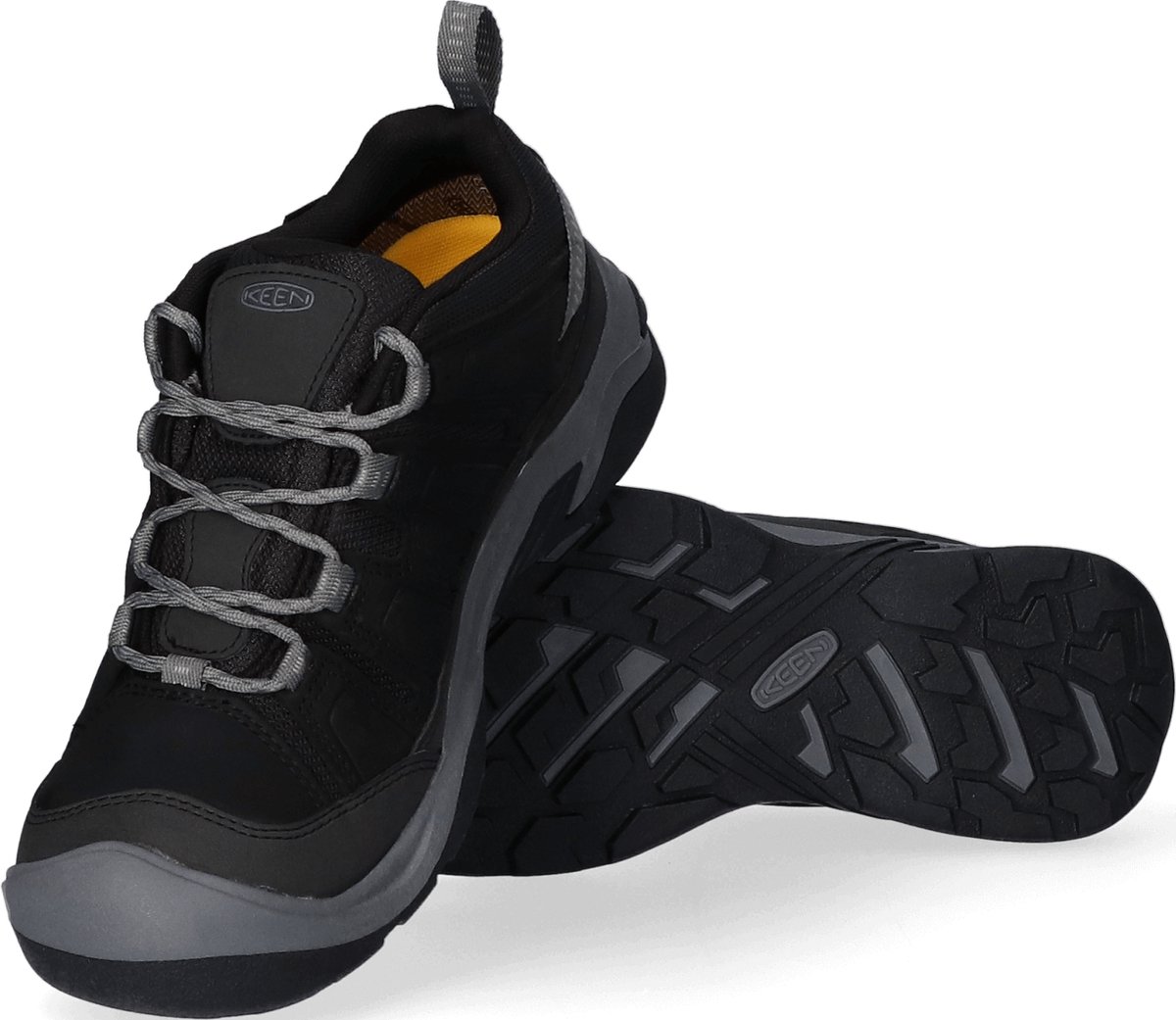 Keen Circadia Heren Wandelschoenen Black/Steel Grey Zwart Leer Maat 45