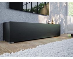 Mobistoxx Tv-meubel Kingston, TV kast zwart / zwarte eik, tv meubel 140cm met gasveren