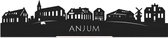 Standing Skyline Anjum Zwart hout - 40 cm - Woon decoratie om neer te zetten en om op te hangen - Meer steden beschikbaar - Cadeau voor hem - Cadeau voor haar - Jubileum - Verjaardag - Housewarming - Aandenken aan stad - WoodWideCities