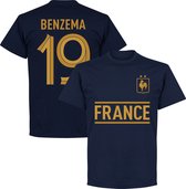 Frankrijk Benzema 19 Team T-Shirt - Navy - 4XL