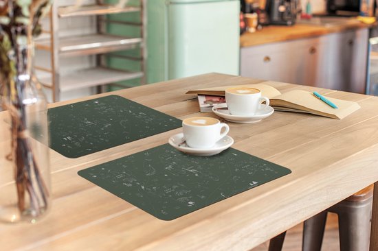 Set de table - Carte - Monde - Enfants - Vert - 45x30 cm - 6 pièces