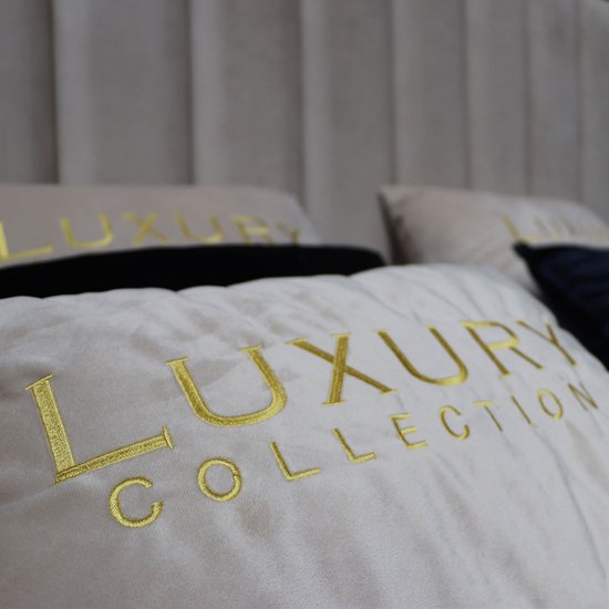 Boxspring bed met opbergruimte - 160x200 cm - opbergbed LEONAR - velvet beige - Eric Kuster stijl