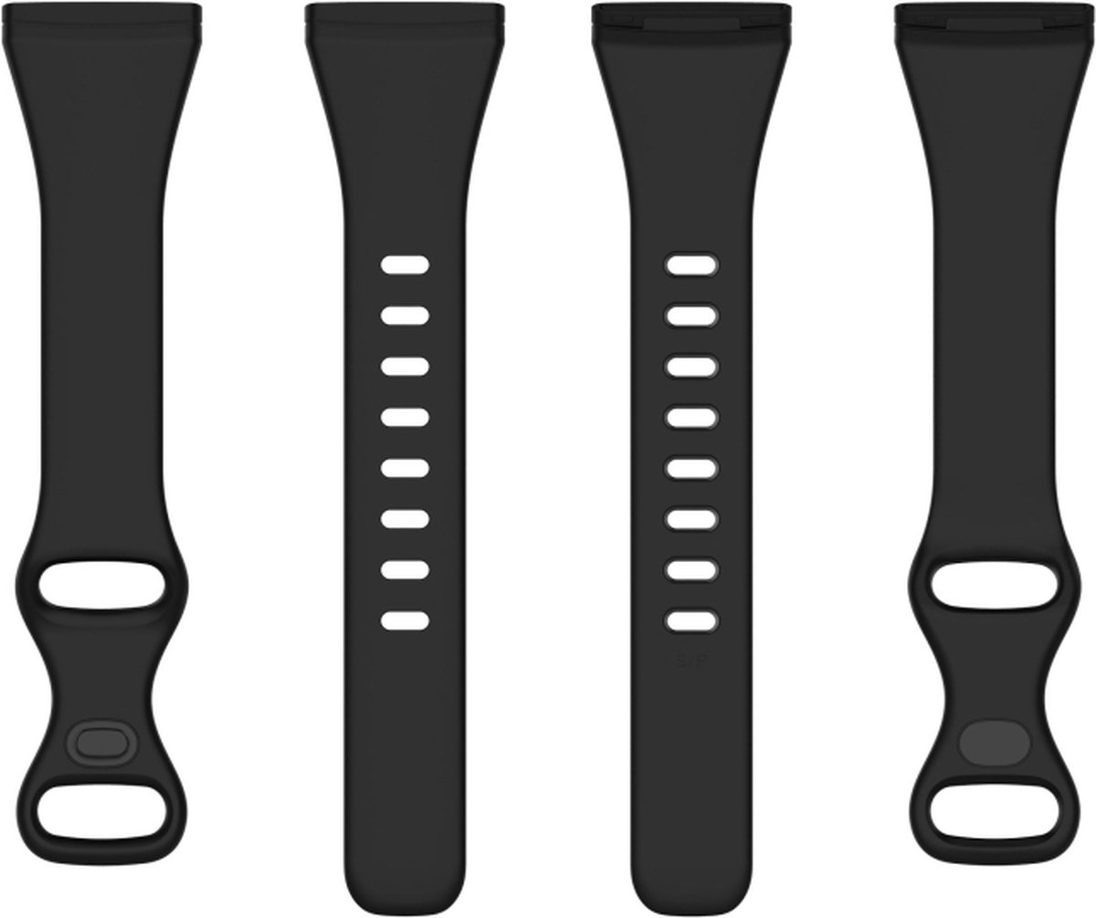 Siliconen bandje - geschikt voor Fitbit Versa 3 / Versa 4 / Sense - zwart
