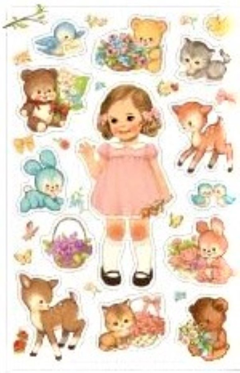 Paper Doll Sticker Set 6 vellen Schattige deco stickers