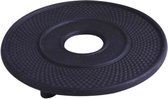 Pannen/theepot onderzetters - 2x stuks - Gietijzer - Zwart - 14 cm