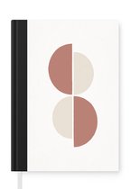 Notitieboek - Schrijfboek - Minimalisme - Abstract - Pastel - Notitieboekje klein - A5 formaat - Schrijfblok