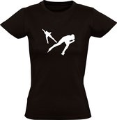 Wedstrijdschaatsen Dames T-shirt | sport | schaatsen | marathonschaatsen | Zwart