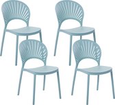 Beliani OSTIA - Lot de 4 chaises de jardin - bleu - Plastique