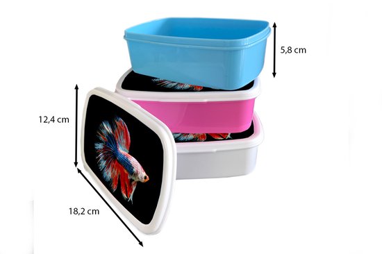 Lunchbox Blauw - Lunchbox - Boîte à pain - Poisson - Créature marine - Staart - Blauw - 18x12x6 cm - Enfants - Garçon