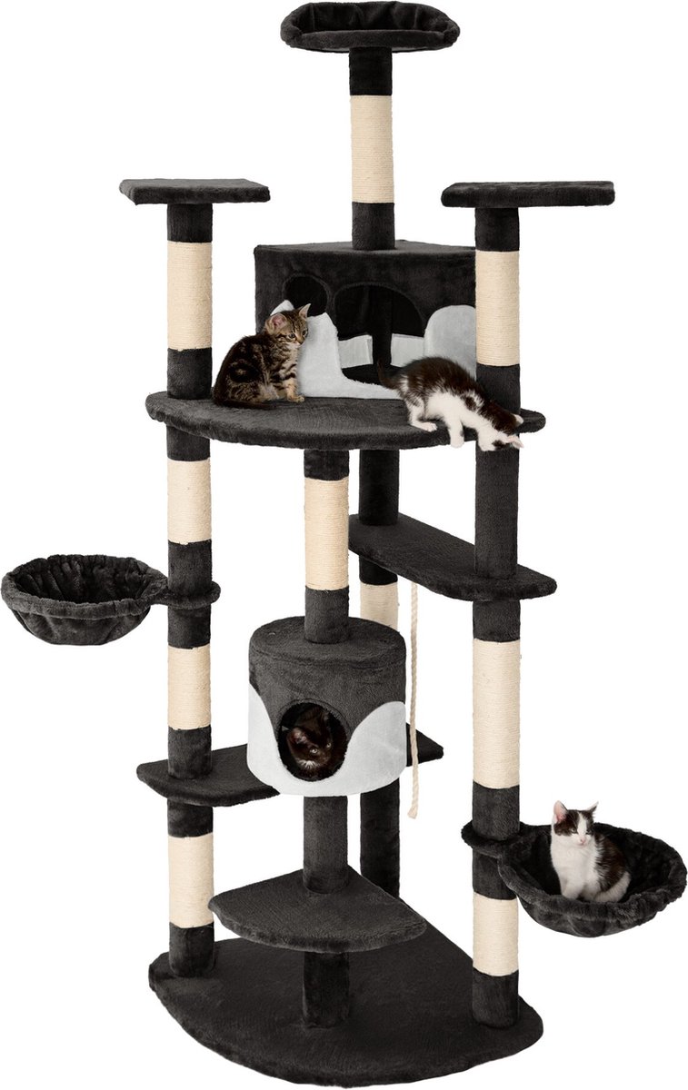 Goose Lyne® | Cat Scratcher Tree Platform - Zwart/Wit