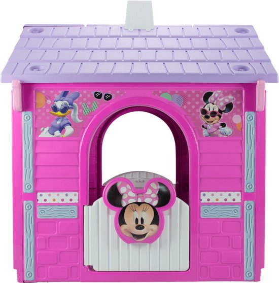 Disney Minnie Mouse Speelhuis - Met Deur, Ramen en Brievenbus - 97,5 x 109 x 121,5 cm - Roze/Lila - Disney