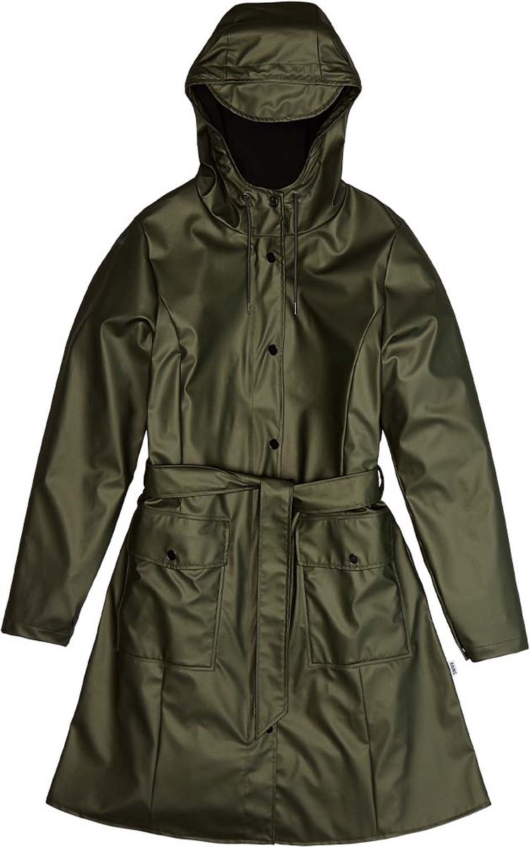 RAINS 18130 curve jacket groen metallic-L