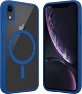 ShieldCase geschikt voor Apple iPhone Xr Magneet hoesje transparant gekleurde rand - blauw - Shockproof backcover hoesje - Hardcase hoesje - Siliconen hard case hoesje met Magneet ondersteuning