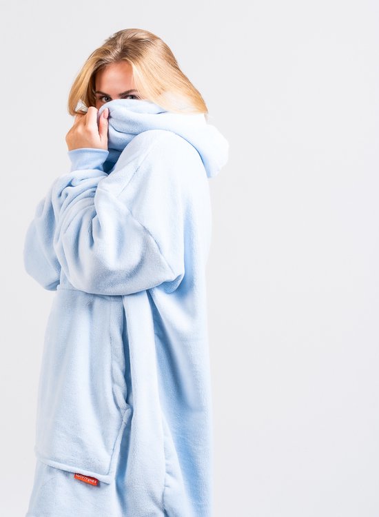 Warmpies Babyblauw - handgemaakt in NL - Superzachte en oversized fleece hoodie