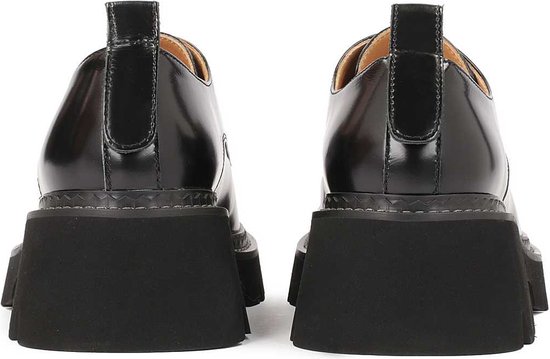 Zwarte leren damesschoenen met binding | bol.com