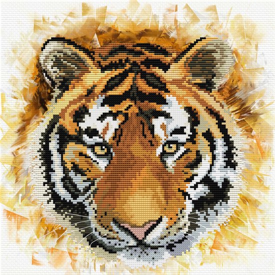 Tijger voorbedrukt borduren (pakket)