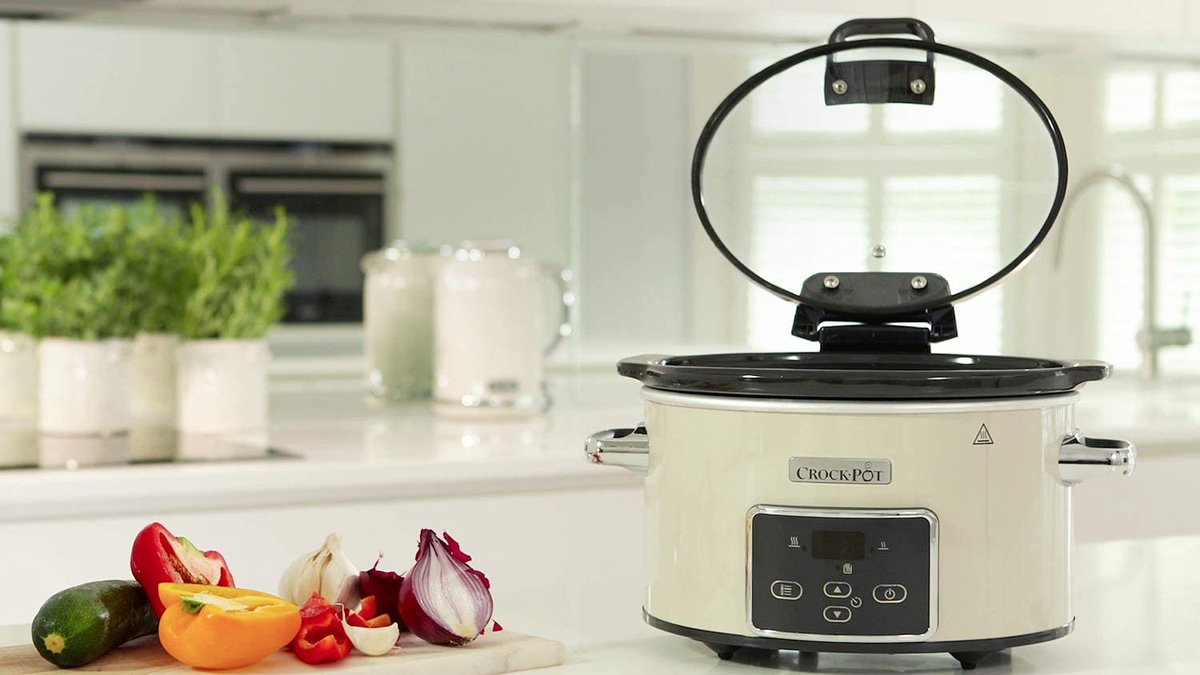 Afbeelding 3 van CrockPot Slow Cooker beigewit Klapdeksel Digital 3,5L