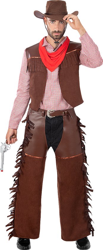 FUNIDELIA Déguisement Cowboy Homme - Taille: S - M - Marron