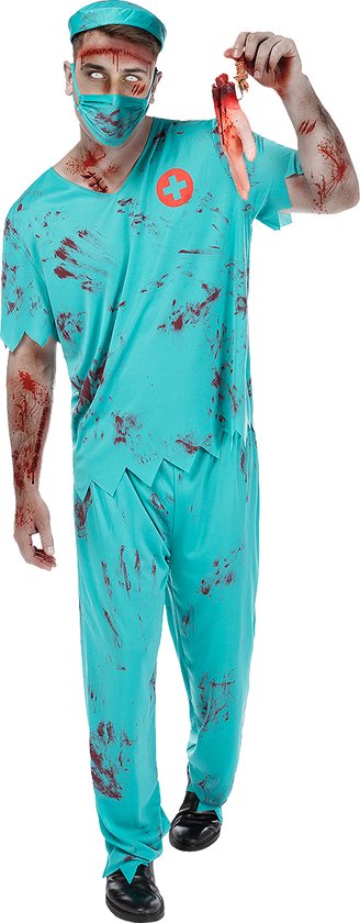 FUNIDELIA Zombie Chirurg Kostuum voor mannen - Maat: M - Wit