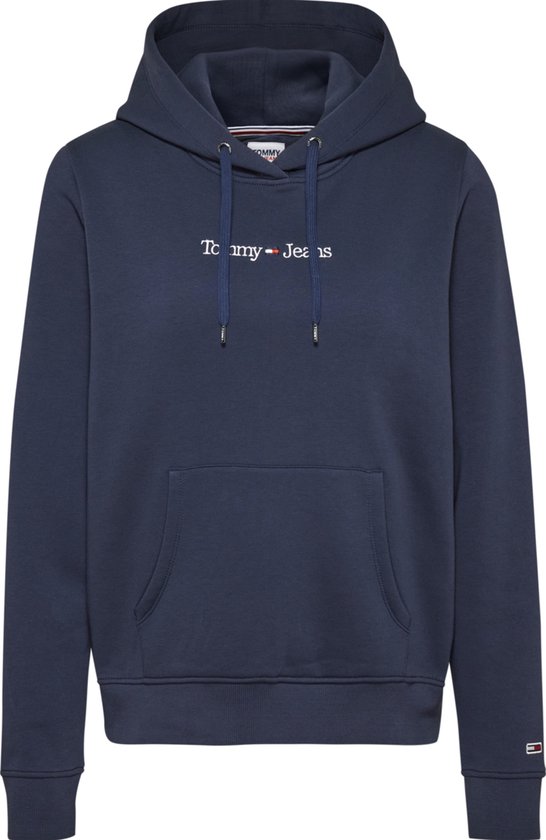 Tommy Jeans - Sweats à Sweats à capuche pour femmes Reg Serif Linear Hoodie - Blauw - Taille L
